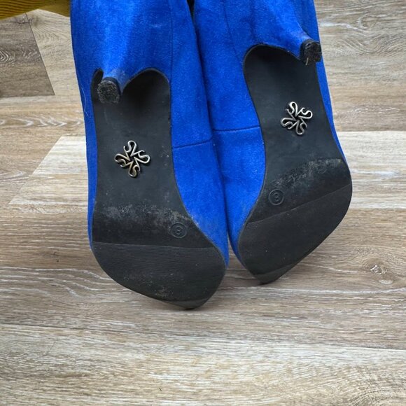 Simply Vera Vera Wang Cobalt Textile Kitten Heel Pumps Women's Size 8 - Picture 3 of 7